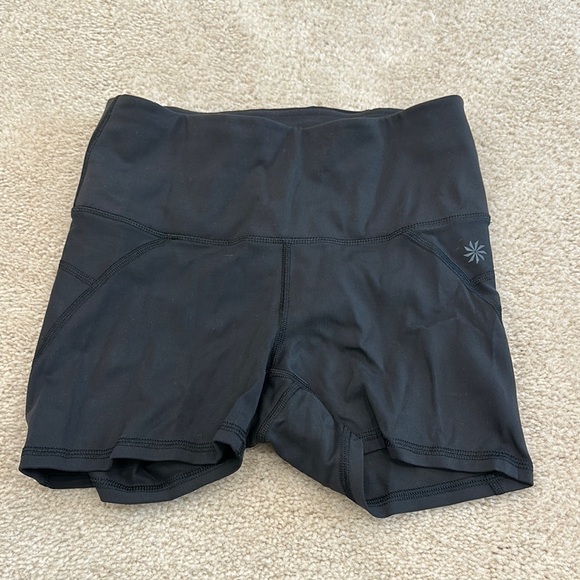 Athleta Black Bike Shorts High-Rise Performance